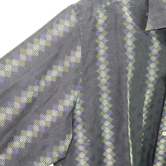 Jhane Barnes Button Up Shirt Mens Size XL Vintage Italian Woven Cotton Linen - Picture 7 of 10